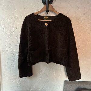 Free People Dark Brown Cardigan Sweater